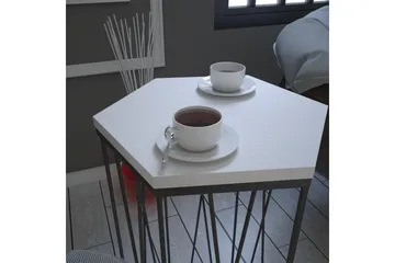 Falan Sidobord 40 cm Hexagon - Vit/Svart - Möbler - Bord & matgrupp - Avlastningsbord & sidobord - Lampbord & sidobord