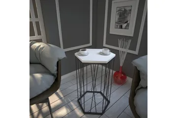 Falan Sidobord 40 cm Hexagon - Vit/Svart - Möbler - Bord & matgrupp - Avlastningsbord & sidobord - Lampbord & sidobord