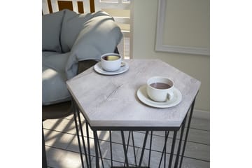 Falan Sidobord 40 cm Hexagon - Vit/Svart - Möbler - Bord & matgrupp - Avlastningsbord & sidobord - Lampbord & sidobord