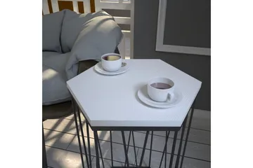 Falan Sidobord 40 cm Hexagon - Vit/Svart - Möbler - Bord & matgrupp - Avlastningsbord & sidobord - Lampbord & sidobord