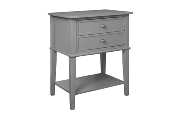 Franklin Sidobord 56 cm 2 Lådor Grå - Dorel Home - Möbler - Bord & matgrupp - Avlastningsbord & sidobord - Lampbord & sidobord