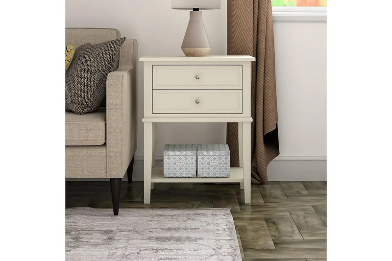 Franklin Sidobord 56 cm Vit - Dorel Home - Möbler - Bord & matgrupp - Avlastningsbord & sidobord - Lampbord & sidobord