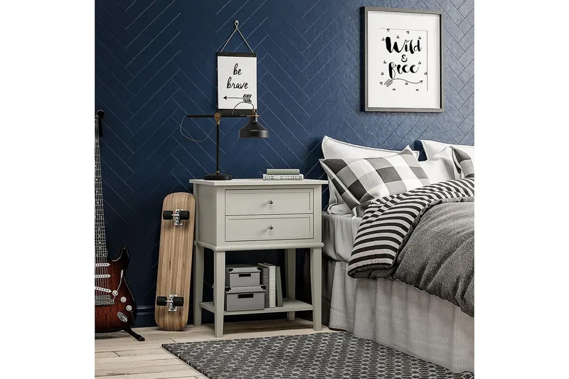 Franklin Sidobord 56 cm Vit - Dorel Home - Möbler - Bord & matgrupp - Avlastningsbord & sidobord - Lampbord & sidobord