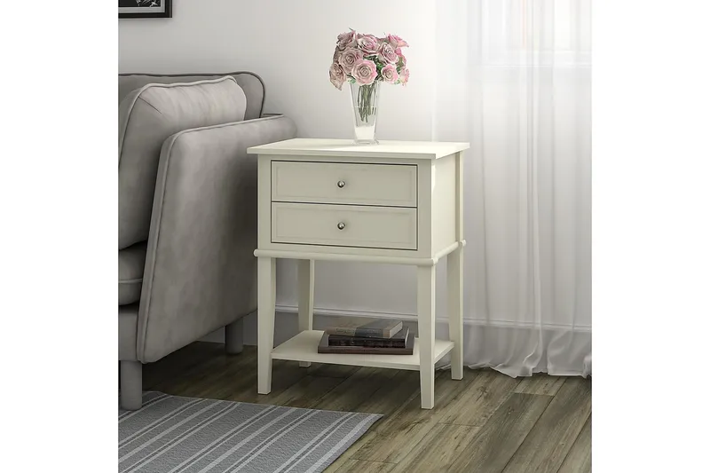 Franklin Sidobord 56 cm Vit - Dorel Home - Möbler - Bord & matgrupp - Avlastningsbord & sidobord - Lampbord & sidobord