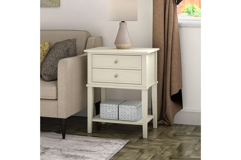 Franklin Sidobord 56 cm Vit - Dorel Home - Möbler - Bord & matgrupp - Avlastningsbord & sidobord - Lampbord & sidobord