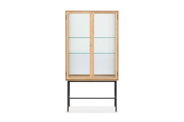 Jelric Vitrinskåp 42 cm djup 80 cm bred 155 cm hög Trä Glas - Natur - Förvaring - Skåp - Vitrinskåp