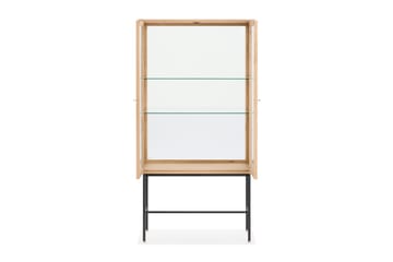 Jelric Vitrinskåp 42 cm djup 80 cm bred 155 cm hög Trä Glas - Natur - Förvaring - Skåp - Vitrinskåp