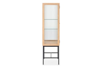 Jelric Vitrinskåp 42 cm djup 80 cm bred 155 cm hög Trä Glas - Natur - Förvaring - Skåp - Vitrinskåp