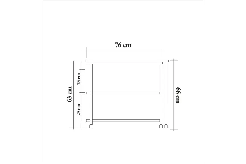 Lantenot Sidobord 76 cm - Natur/Svart - Möbler - Bord & matgrupp - Avlastningsbord & sidobord - Lampbord & sidobord