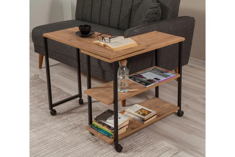 Lantenot Sidobord 76 cm - Natur/Svart - Möbler - Bord & matgrupp - Avlastningsbord & sidobord - Lampbord & sidobord