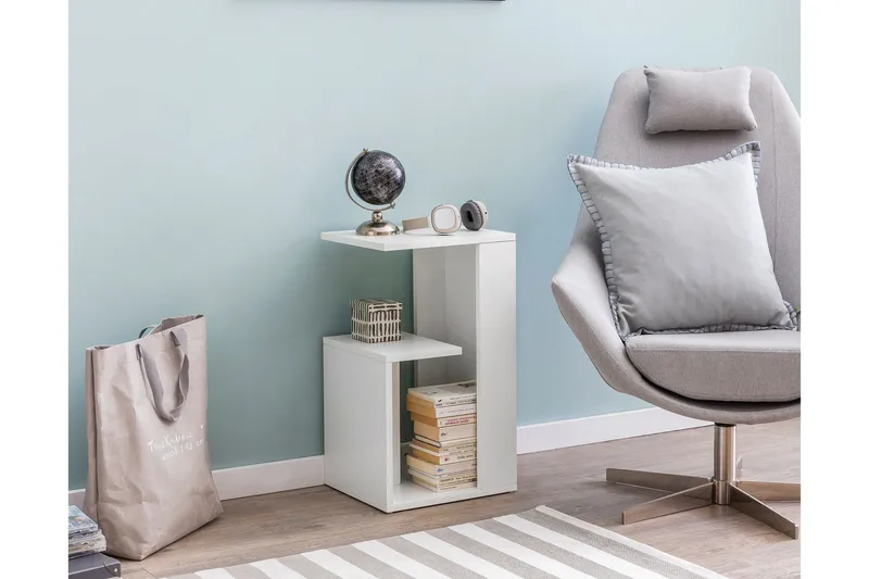 Melindy Sidobord 35 cm - Vit - Möbler - Bord & matgrupp - Avlastningsbord & sidobord - Lampbord & sidobord
