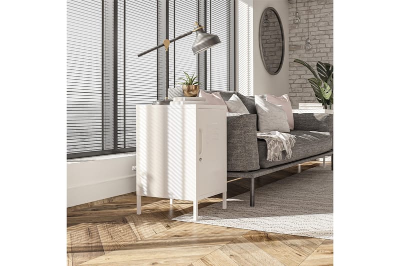 Mission District Sidobord 38x40 cm Vit - Dorel Home - Möbler - Bord & matgrupp - Avlastningsbord & sidobord - Lampbord & sidobord