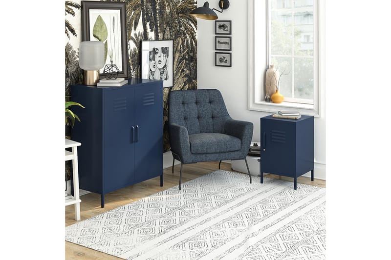 Moon Phases Sidobord 38x40 cm Blå - Dorel Home - Möbler - Bord & matgrupp - Avlastningsbord & sidobord - Lampbord & sidobord