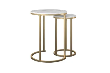 Revazi Sidobord Marmor - Vit - Möbler - Bord & matgrupp - Avlastningsbord & sidobord - Lampbord & sidobord