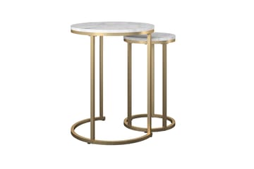 Revazi Sidobord Marmor - Vit - Möbler - Bord & matgrupp - Avlastningsbord & sidobord - Lampbord & sidobord