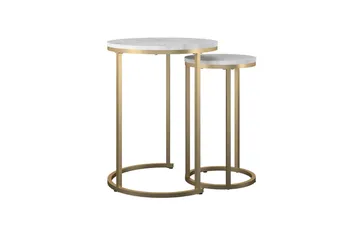 Revazi Sidobord Marmor - Vit - Möbler - Bord & matgrupp - Avlastningsbord & sidobord - Lampbord & sidobord