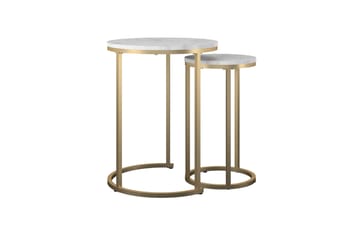 Revazi Sidobord Marmor - Vit - Möbler - Bord & matgrupp - Avlastningsbord & sidobord - Lampbord & sidobord