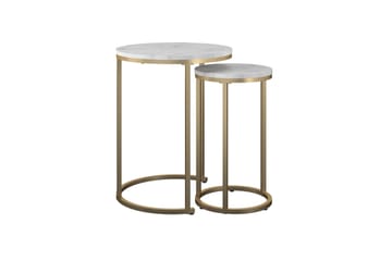 Revazi Sidobord Marmor - Vit - Möbler - Bord & matgrupp - Avlastningsbord & sidobord - Lampbord & sidobord