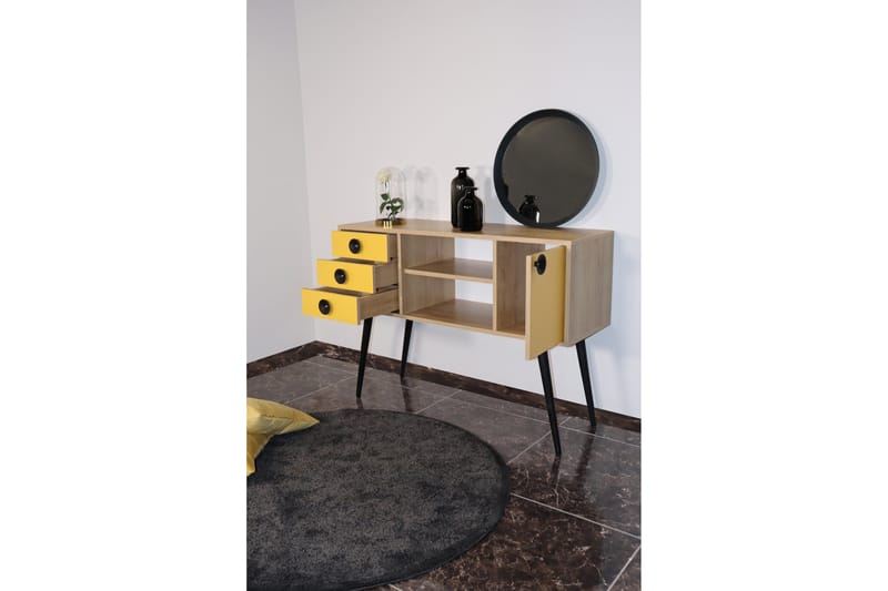 Sidobord 120 cm - Guld/Natur/Gul - Möbler - Bord & matgrupp - Avlastningsbord & sidobord - Lampbord & sidobord