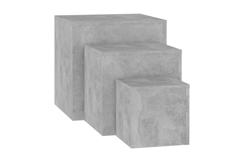 Sidobord 3 st betonggrå spånskiva - Grå - Lampbord & sidobord - Brickbord & småbord