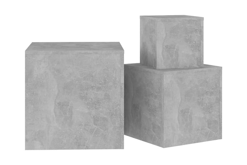 Sidobord 3 st betonggrå spånskiva - Grå - Lampbord & sidobord - Brickbord & småbord