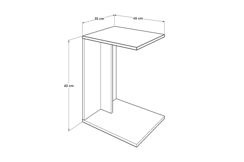 Sidobord 35 cm - Vit - Lampbord & sidobord - Brickbord & småbord