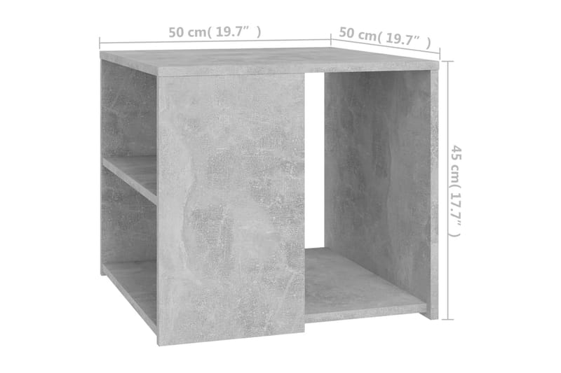 Sidobord betonggrå 50x50x45 cm spånskiva - Grå - Lampbord & sidobord - Brickbord & småbord