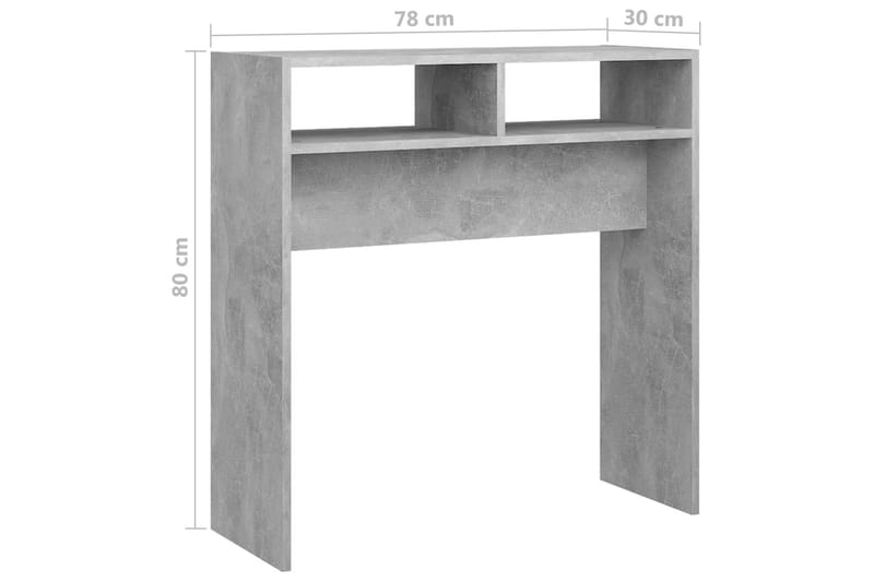 Sidobord betonggrå 78x30x80 cm spånskiva - Grå - Lampbord & sidobord - Brickbord & småbord