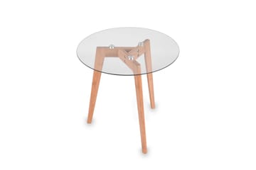 Sidobord Charlotta Ø45 cm Trä/Glas - Trä/Glas - Möbler - Bord & matgrupp - Avlastningsbord & sidobord - Lampbord & sidobord