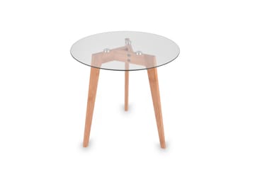 Sidobord Charlotta Ø45 cm Trä/Glas - Trä/Glas - Möbler - Bord & matgrupp - Avlastningsbord & sidobord - Lampbord & sidobord