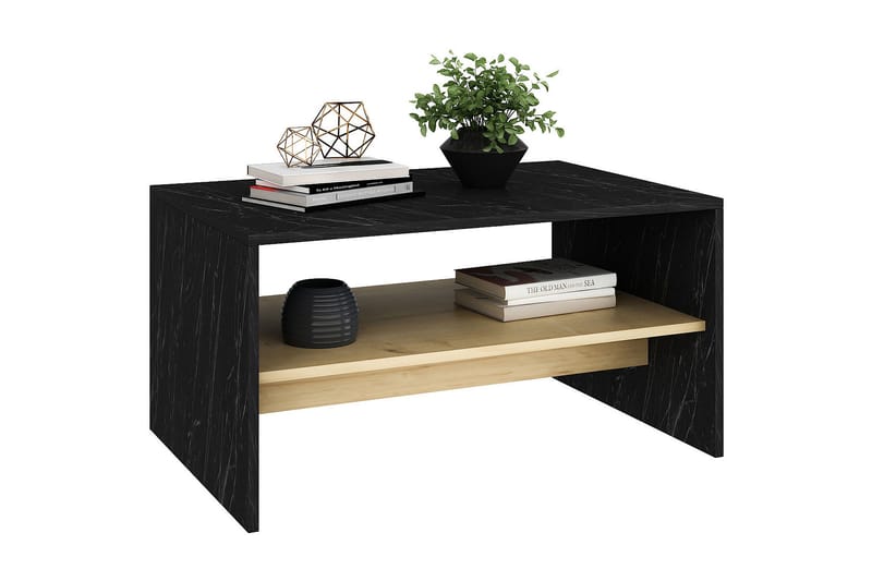 Sidobord Faithanit 90 cm - Svart/Ljus Natur - Möbler - Bord & matgrupp - Avlastningsbord & sidobord - Lampbord & sidobord