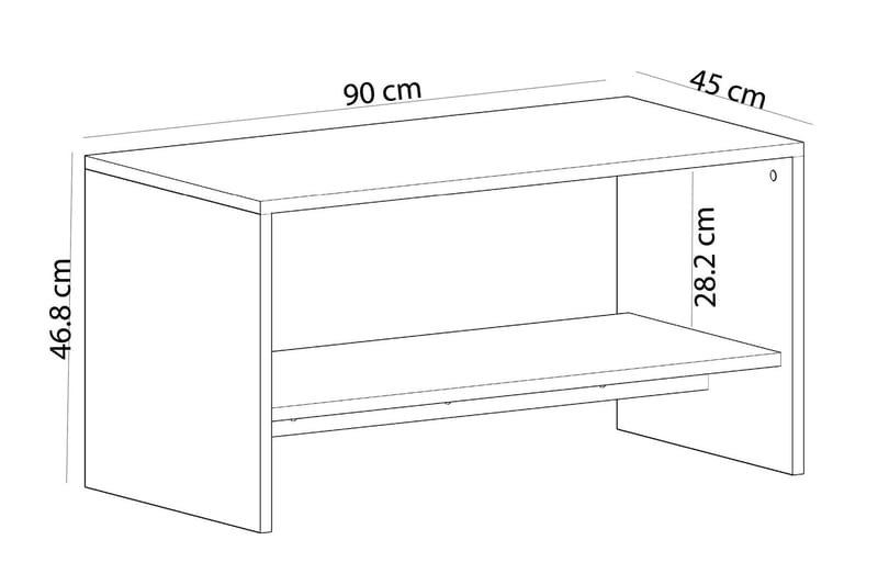 Sidobord Faithanit 90 cm - Svart/Ljus Natur - Marmorbord - Lampbord & sidobord - Brickbord & småbord