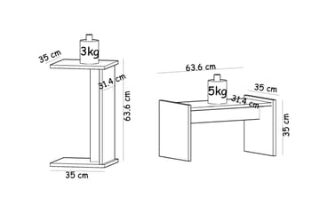 Sidobord Falleron 64 cm - Blå/Vit - Möbler - Bord & matgrupp - Avlastningsbord & sidobord - Lampbord & sidobord