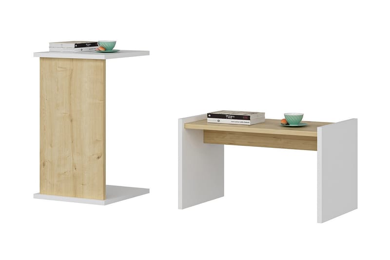 Sidobord Falleron 64 cm - Blå/Vit - Möbler - Bord & matgrupp - Avlastningsbord & sidobord - Lampbord & sidobord