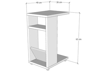 Sidobord Filint 63 cm - Antracit/Svart - Möbler - Bord & matgrupp - Avlastningsbord & sidobord - Lampbord & sidobord