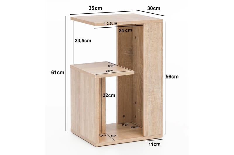 Sidobord Kamenar 35 cm - Trä|natur - Möbler - Bord & matgrupp - Avlastningsbord & sidobord - Lampbord & sidobord