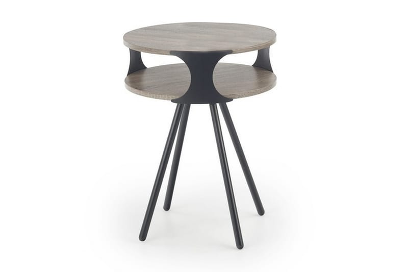 Sidobord Kerek 45 cm Runt med Förvaring Hylla - Grå/Svart - Möbler - Bord & matgrupp - Avlastningsbord & sidobord - Lampbord & sidobord