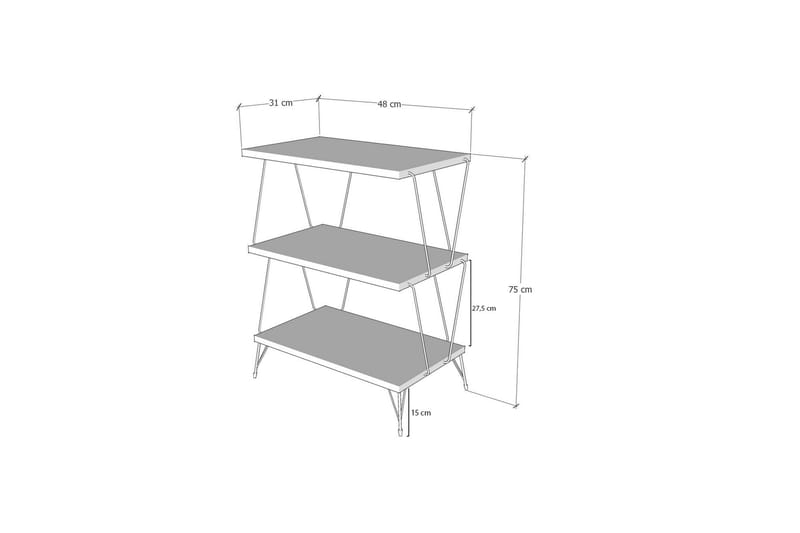 Sidobord Lazando 48 cm - Antracit/Svart - Lampbord & sidobord - Brickbord & småbord