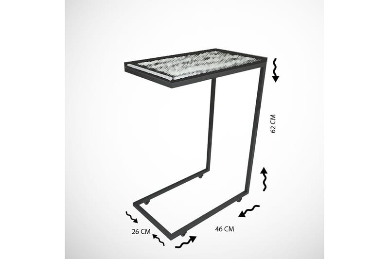 Sidobord Mertha 46 cm - Beige/Svart - Möbler - Bord & matgrupp - Avlastningsbord & sidobord - Lampbord & sidobord