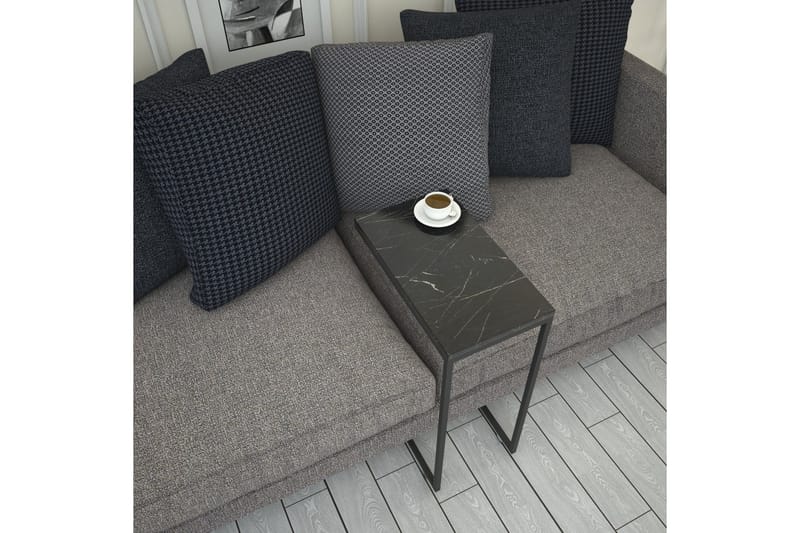 Sidobord Mertha 46 cm - Svart/Vit - Möbler - Bord & matgrupp - Avlastningsbord & sidobord - Lampbord & sidobord