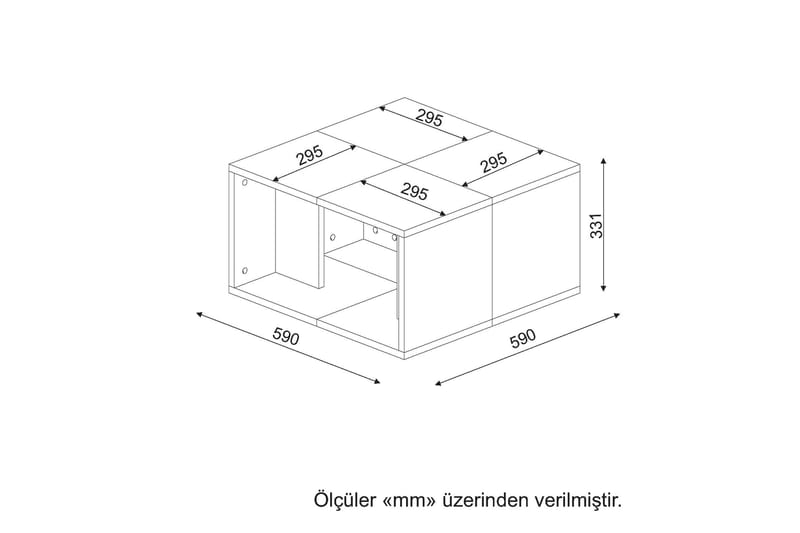 Sidobord Muoi Delbart 30 cm - Vit - Lampbord & sidobord - Brickbord & småbord