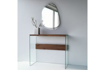 Sidobord Niagarania 91 cm - Mörkbrun/Härdat Glas - Möbler - Bord & matgrupp - Avlastningsbord & sidobord - Lampbord & sidobord