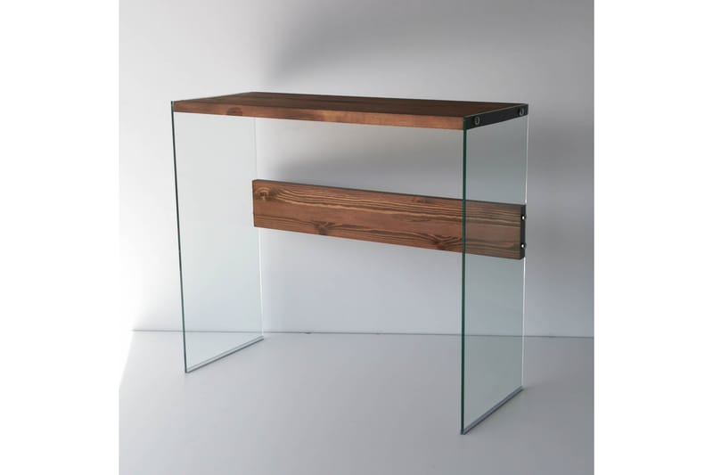 Sidobord Niagarania 91 cm - Mörkbrun/Härdat Glas - Möbler - Bord & matgrupp - Avlastningsbord & sidobord - Lampbord & sidobord