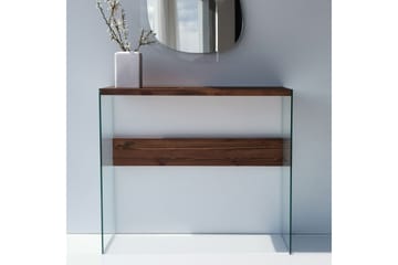 Sidobord Niagarania 91 cm - Mörkbrun/Härdat Glas - Möbler - Bord & matgrupp - Avlastningsbord & sidobord - Lampbord & sidobord
