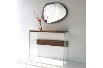 Sidobord Niagarania 91 cm - Mörkbrun/Härdat Glas - Möbler - Bord & matgrupp - Avlastningsbord & sidobord - Lampbord & sidobord