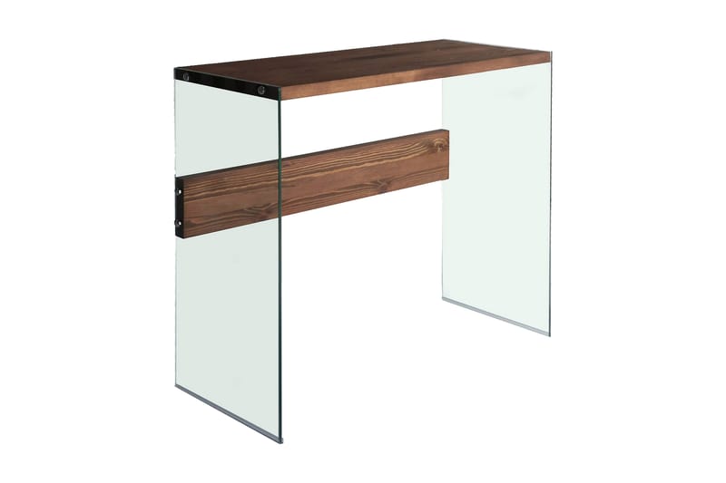 Sidobord Niagarania 91 cm - Mörkbrun/Härdat Glas - Lampbord & sidobord - Brickbord & småbord