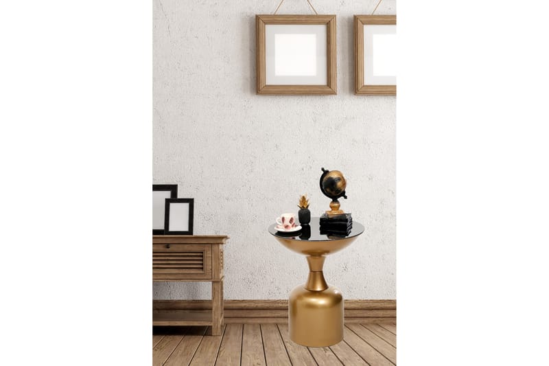 Sidobord Omango 42x46x42 cm Runt - Guld - Lampbord & sidobord - Brickbord & småbord