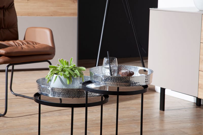 Sidobord Rachid 33 cm Rund - Silver - Möbler - Bord & matgrupp - Avlastningsbord & sidobord - Lampbord & sidobord