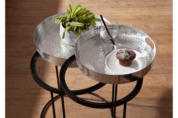 Sidobord Rachid 33 cm Rund - Silver - Möbler - Bord & matgrupp - Avlastningsbord & sidobord - Lampbord & sidobord