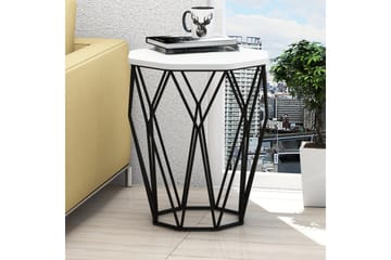 Sidobord Sofya Runt 46 cm - Vit/Svart - Möbler - Bord & matgrupp - Avlastningsbord & sidobord - Lampbord & sidobord